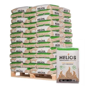 Granulés de Bois HELIOS Haute Performance – Palette 975kg (65 sacs)