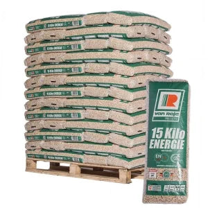 Granulés de Bois Premium Allemands Van Roje – Palette 975kg (65 sacs)